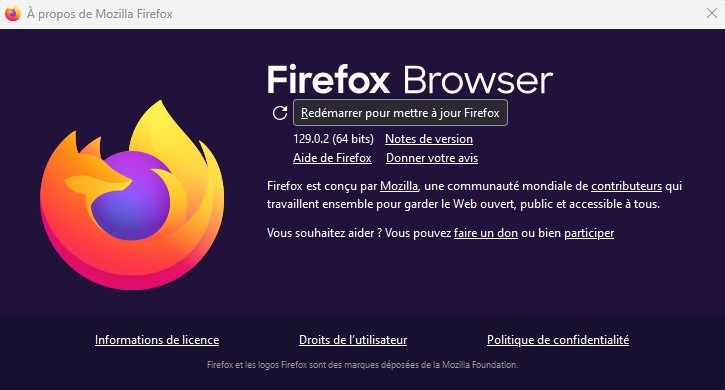 Mise à jour manuelle de Firefox sur PC