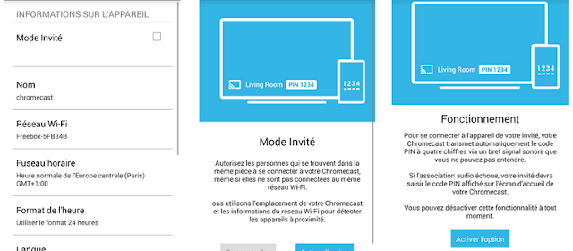 mode invité chromecast